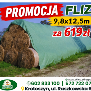 Promocja Fliz 9,8x12,5m Plandeka na słomę, włóknina, agrowłóknina