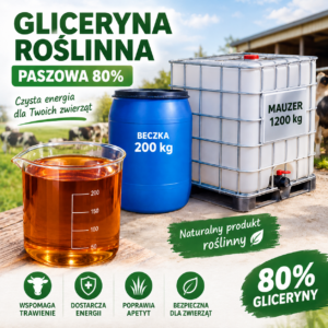 Gliceryna 80% paszowa. Energia dla krów, 200kg/1200kg