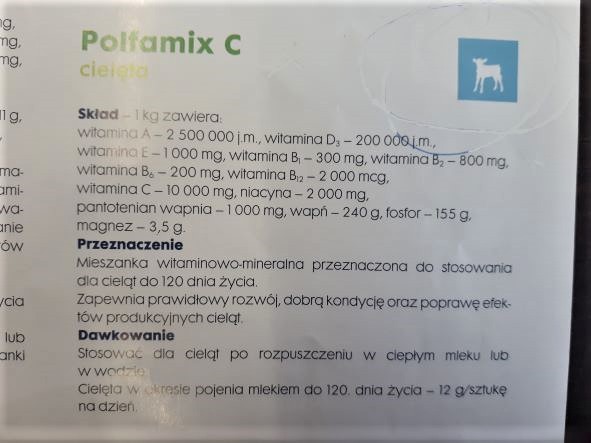 Mieszqanka mineralna dla cieląt Polfamix C