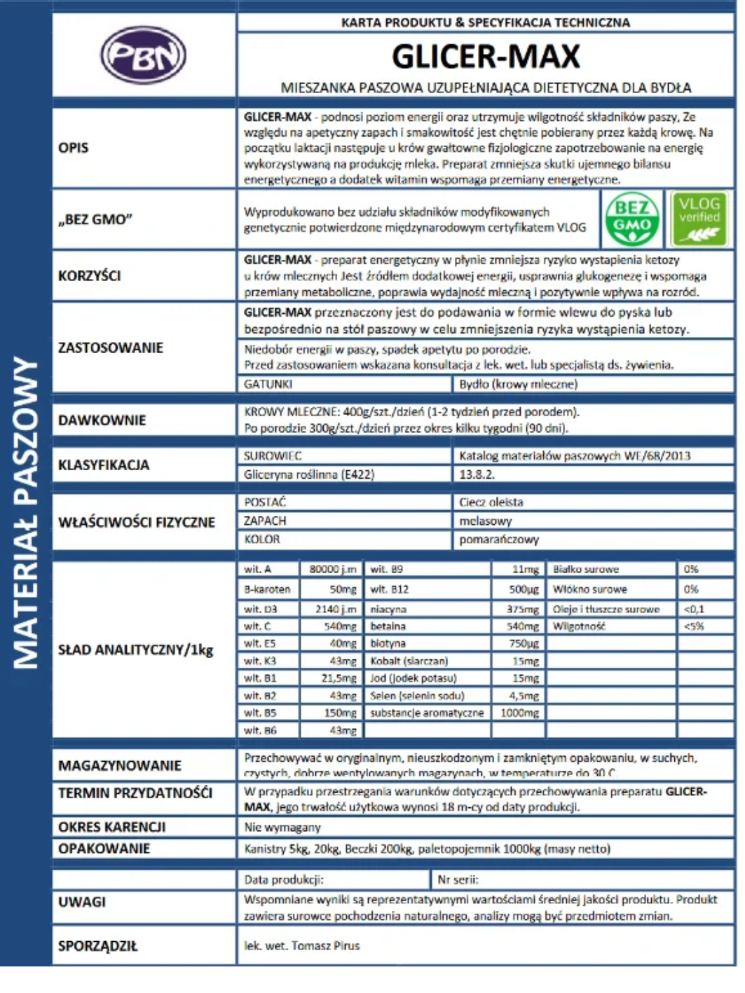 GLICEROVIT 5kg - Gliceryna z beta-karotenem, Energia dla krów, przeciwko ketozie, 5kg - obrazek 5