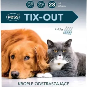 Krople odstraszające pchły/kleszcze dla średnich/dużych psów.Pess Trix-Out