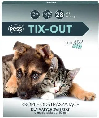 Krople odstraszające pchły/kleszcze dla małych psów i kotów.Pess Trix-Out - obrazek 2