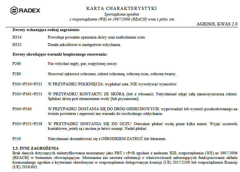 Kwas do mycia dojarek. Kwaśny środek myjący. Agrisol Kwas 2kg - obrazek 10