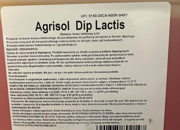 Preparat do wymion- diping DipLactis 5kg. Agrisol - obrazek 3
