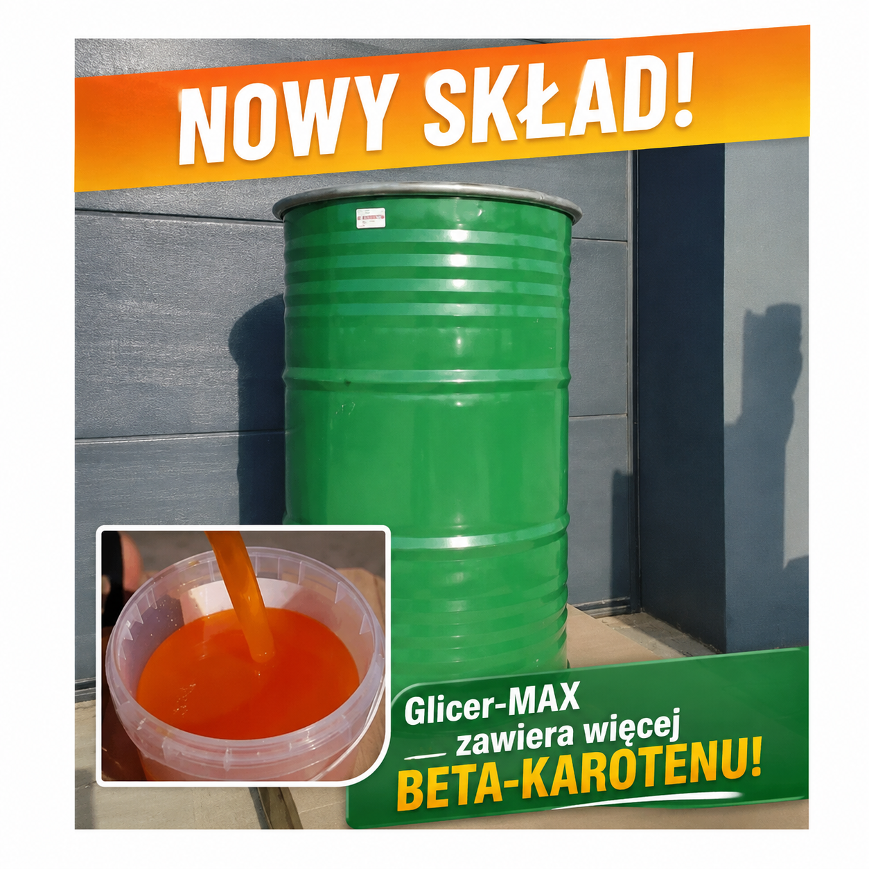 GLICER-MAX HEPAPRO - Gliceryna z beta-karotenem, Energia dla krów 13,4 MJ 200kg beczka